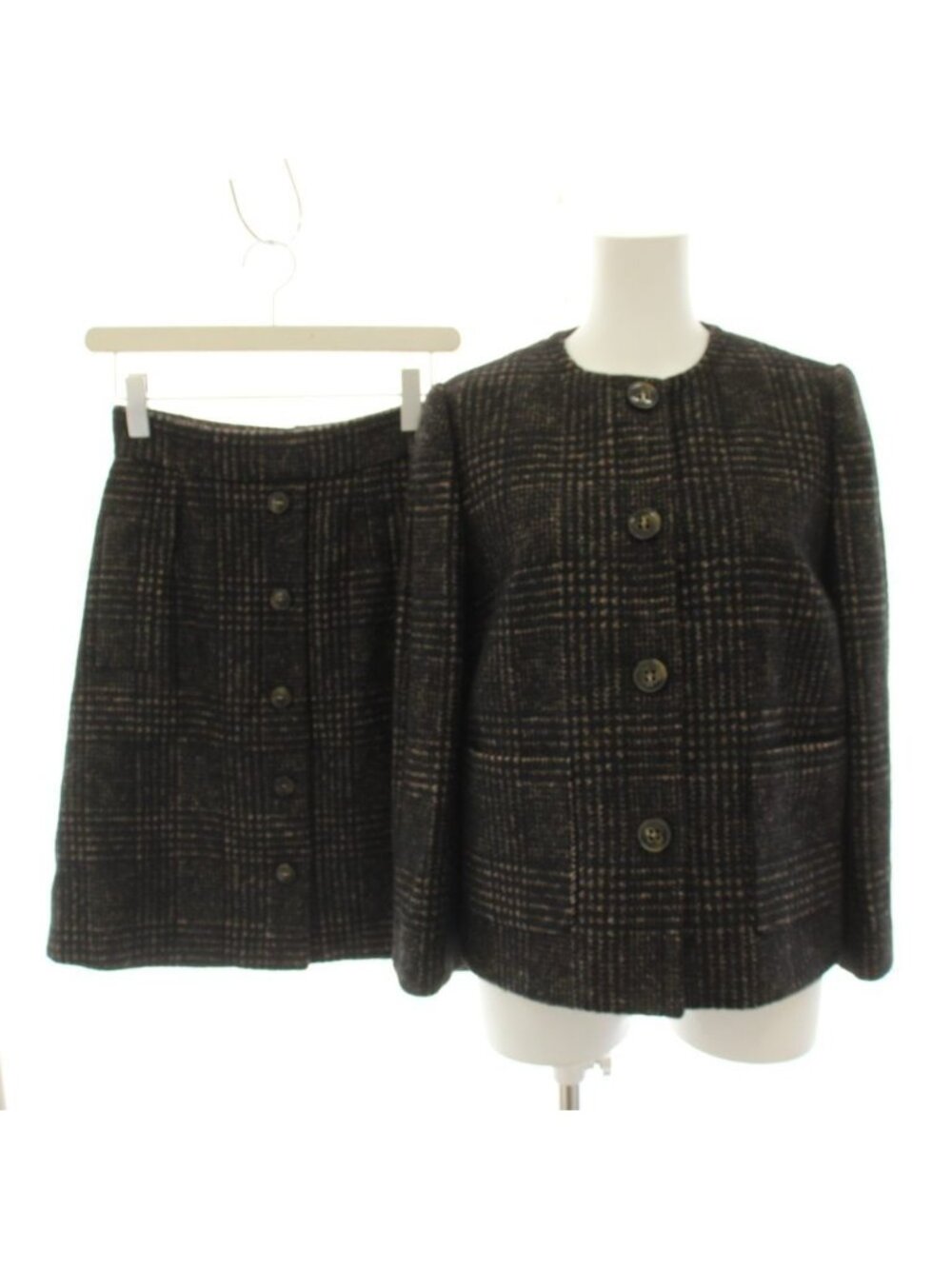 Dolce & Gabbana Suit Set Top and Bottom Collarless Jacket Skirt Knee-Length 42